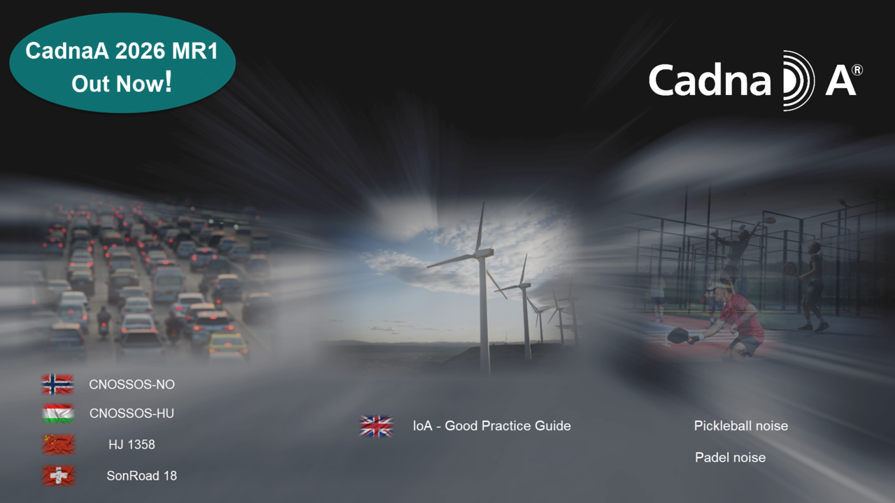 CadnaA 2026 MR1 Out Now! Learn more about the new features of CadnaA 2026 MR1 and update now!